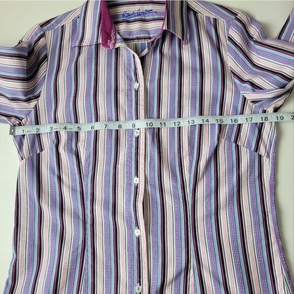 Robert Graham Striped Button Down Shirt Long Sleeve M - Picture 9 of 12
